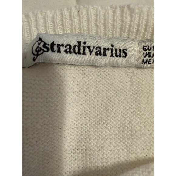 Stradivarius Intricate Knit Maxi Dress lined S adjustable straps coquette beach - Picture 3 of 15